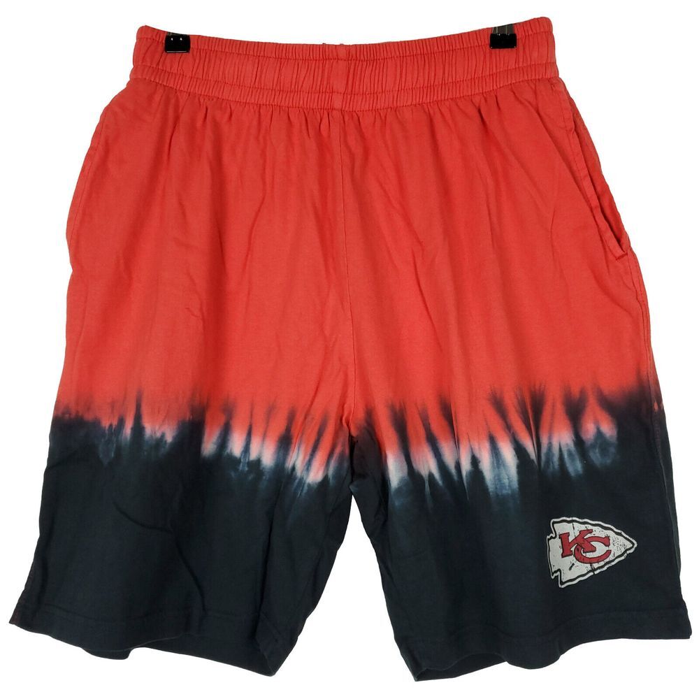KC Chiefs Mitchell & Ness‎ NFL Medium Shorts Red Black Dip Dye Cotton NWT